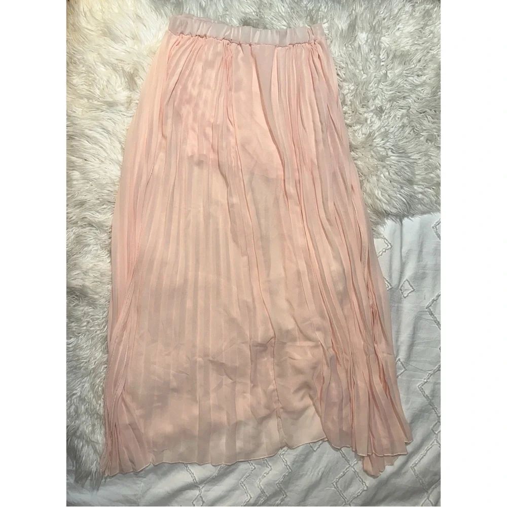 Don’t Ask Why American Eagle | Accordion Pleated Maxi Skirt Pink Sheer OS